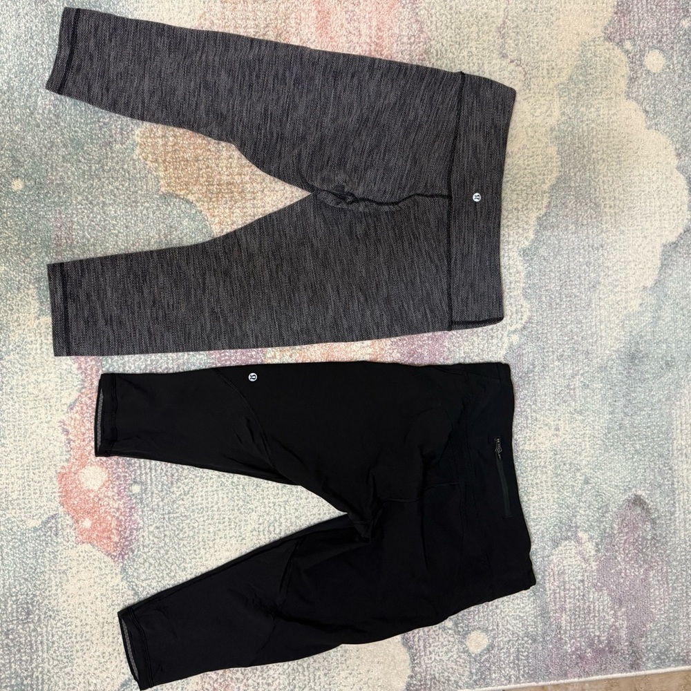 lululemon athletica Charcoal and Black Leggings